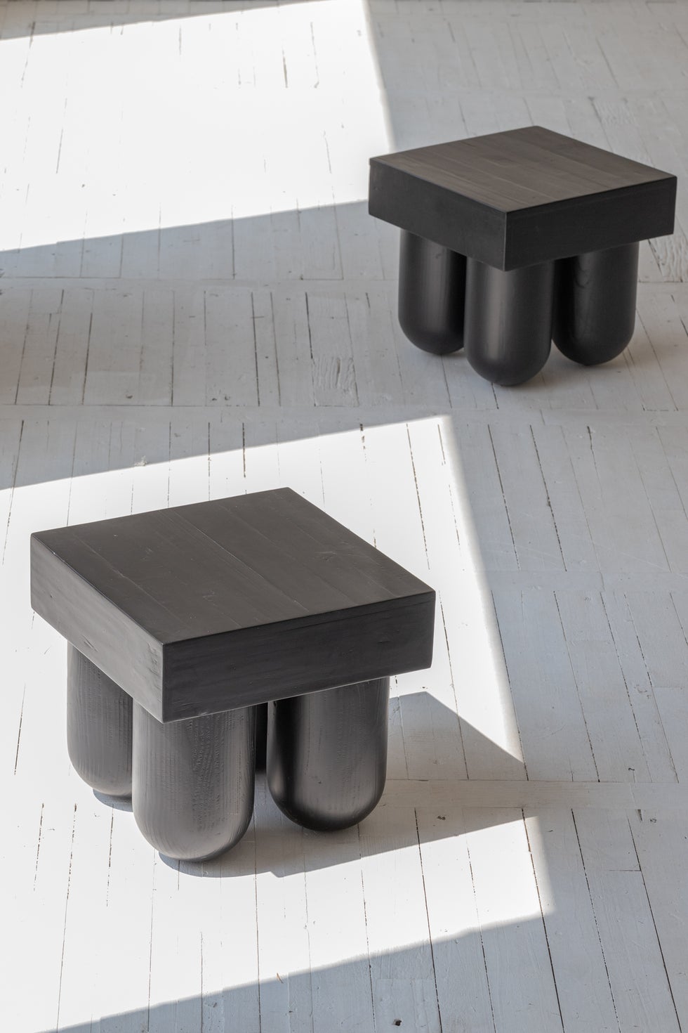 JONES Kinko Stool/End Table - Matt Brushed Black