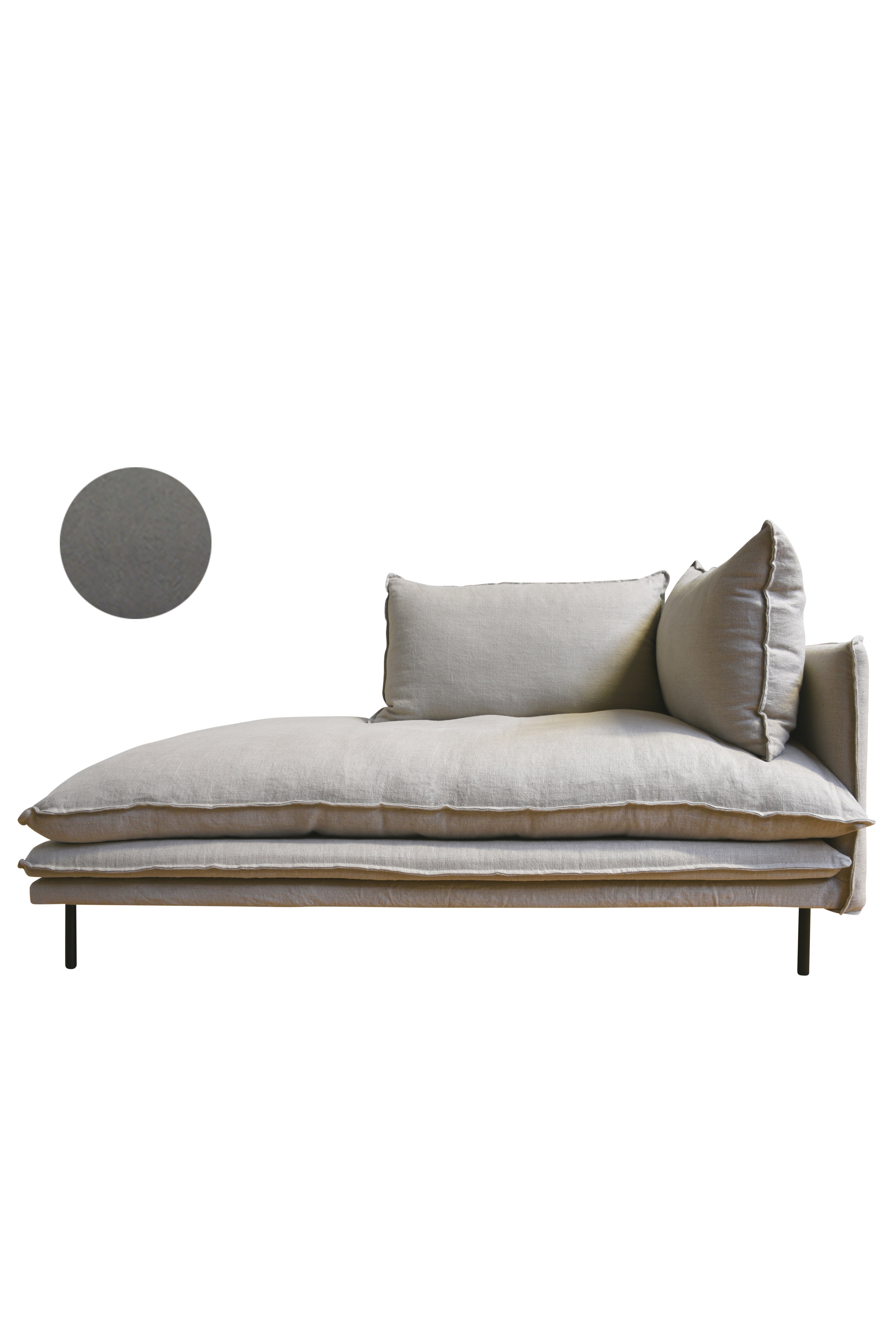 LOUIS Chaise Right - Grey (1pc)