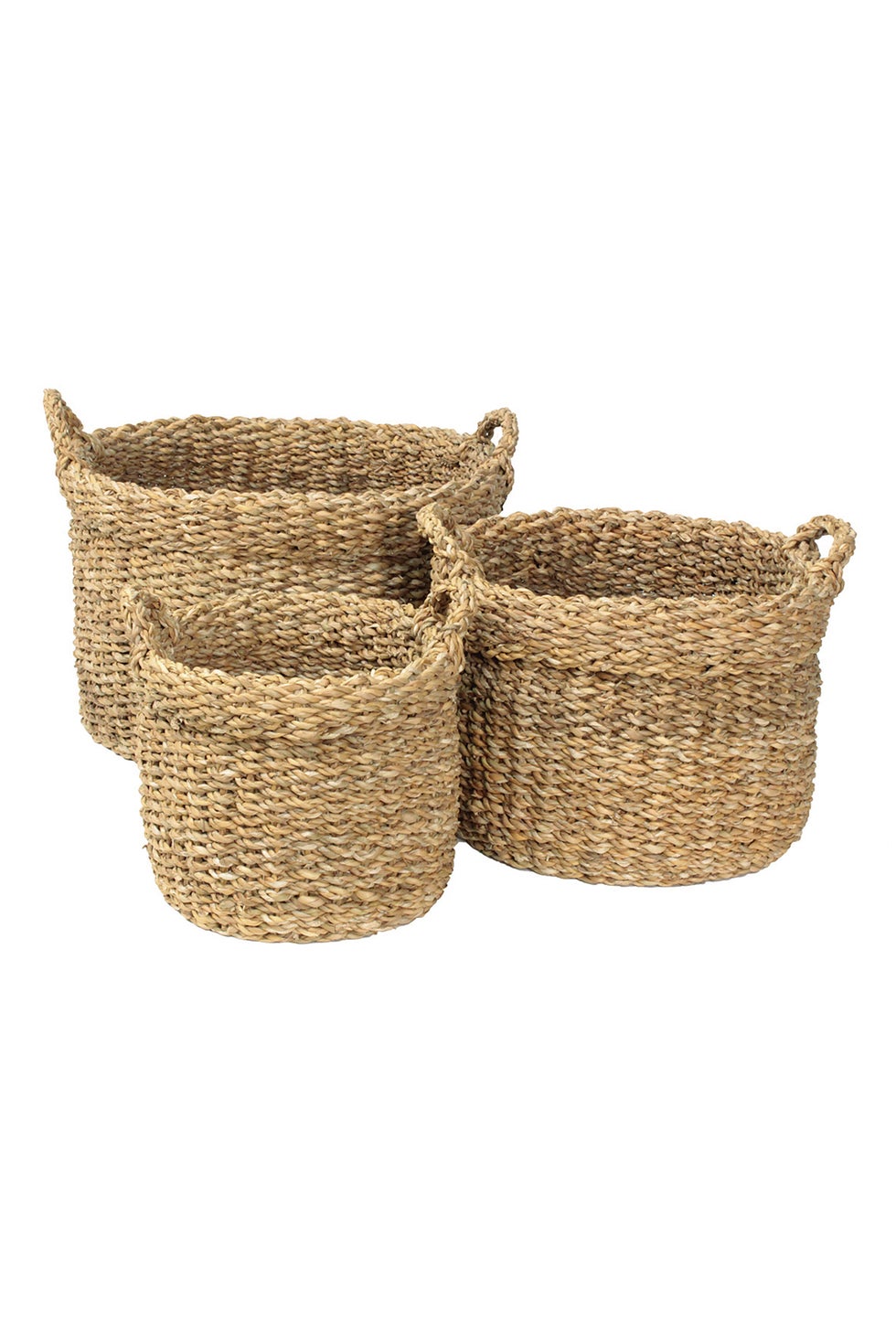 Briar Round Baskets w/Handles S/3