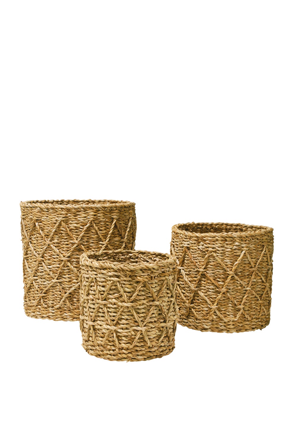 Briar Round Diamond Baskets S/3