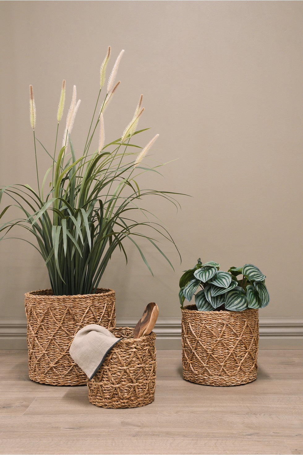 Briar Round Diamond Baskets S/3