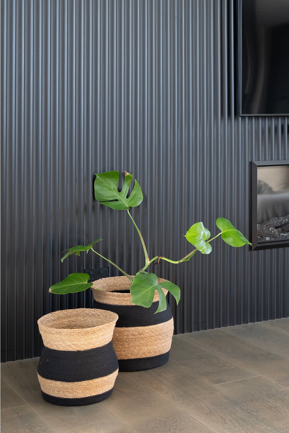 Bangla Baskets A/2 - Natural w/Black