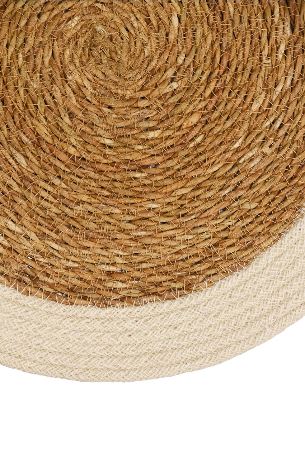 Placemat Round w/Thick White Edge - Natural