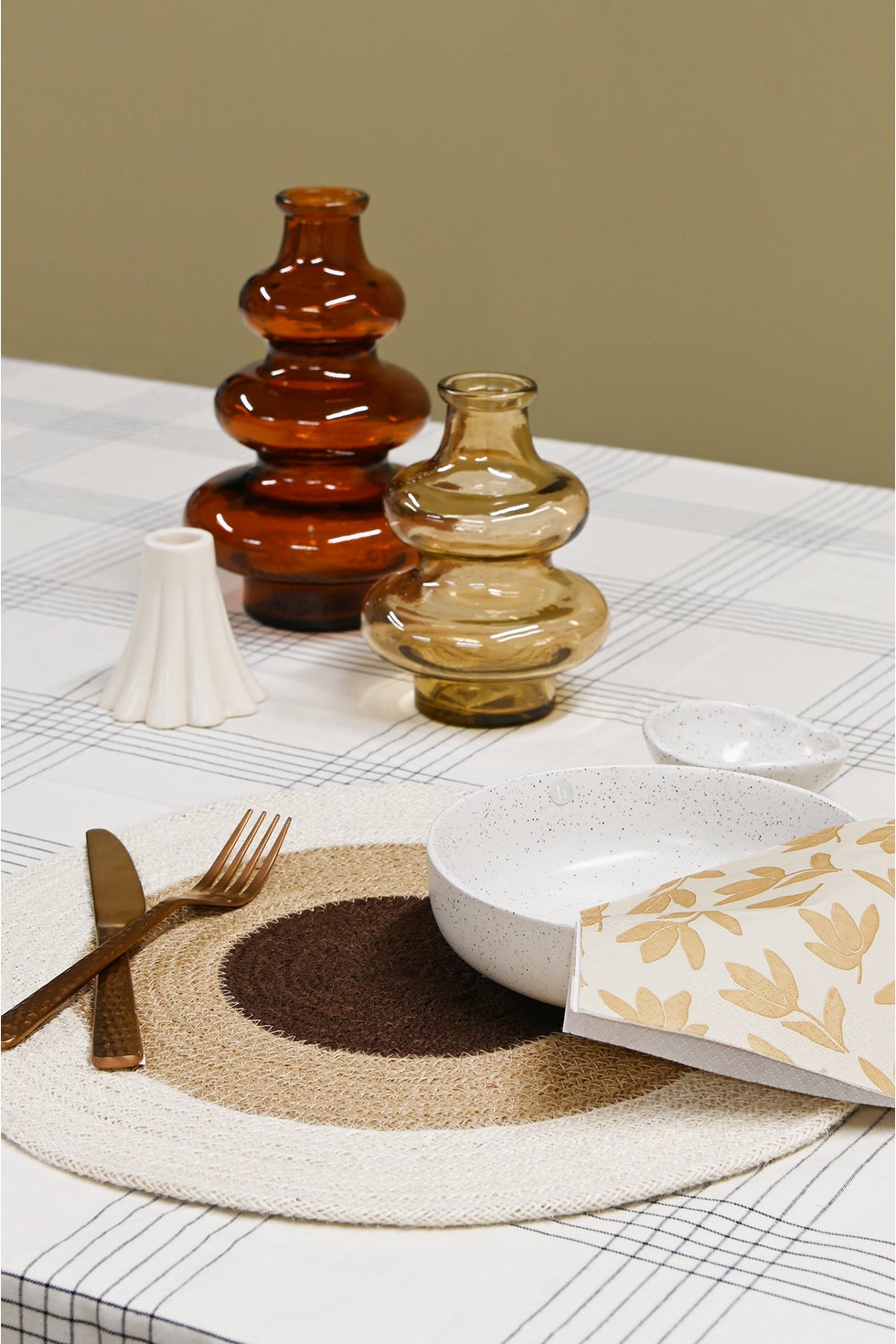 Placemat Round - Natural Rings