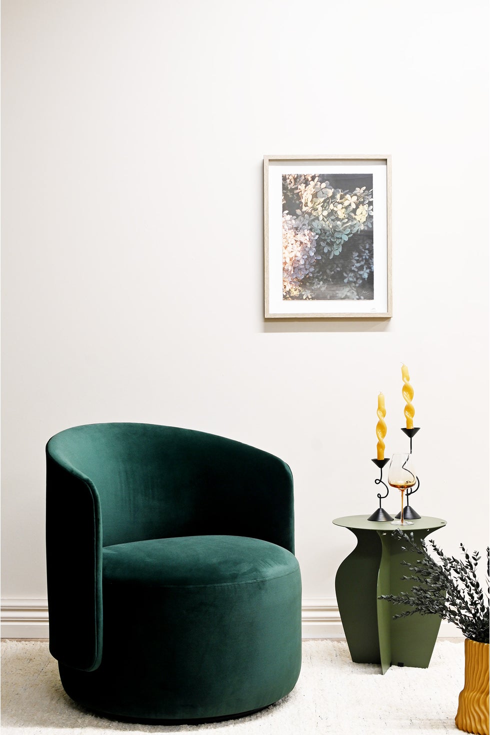The Estella Swivel Chair - Velvet Deep Sea Green