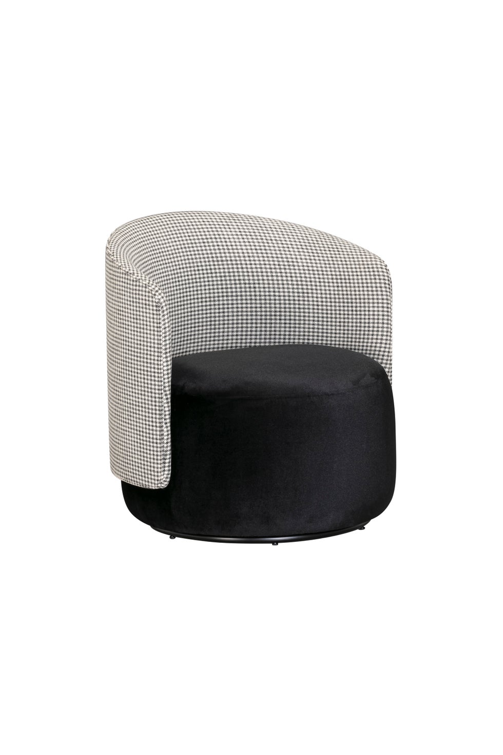 The Estella Swivel Chair - Houndstooth Black
