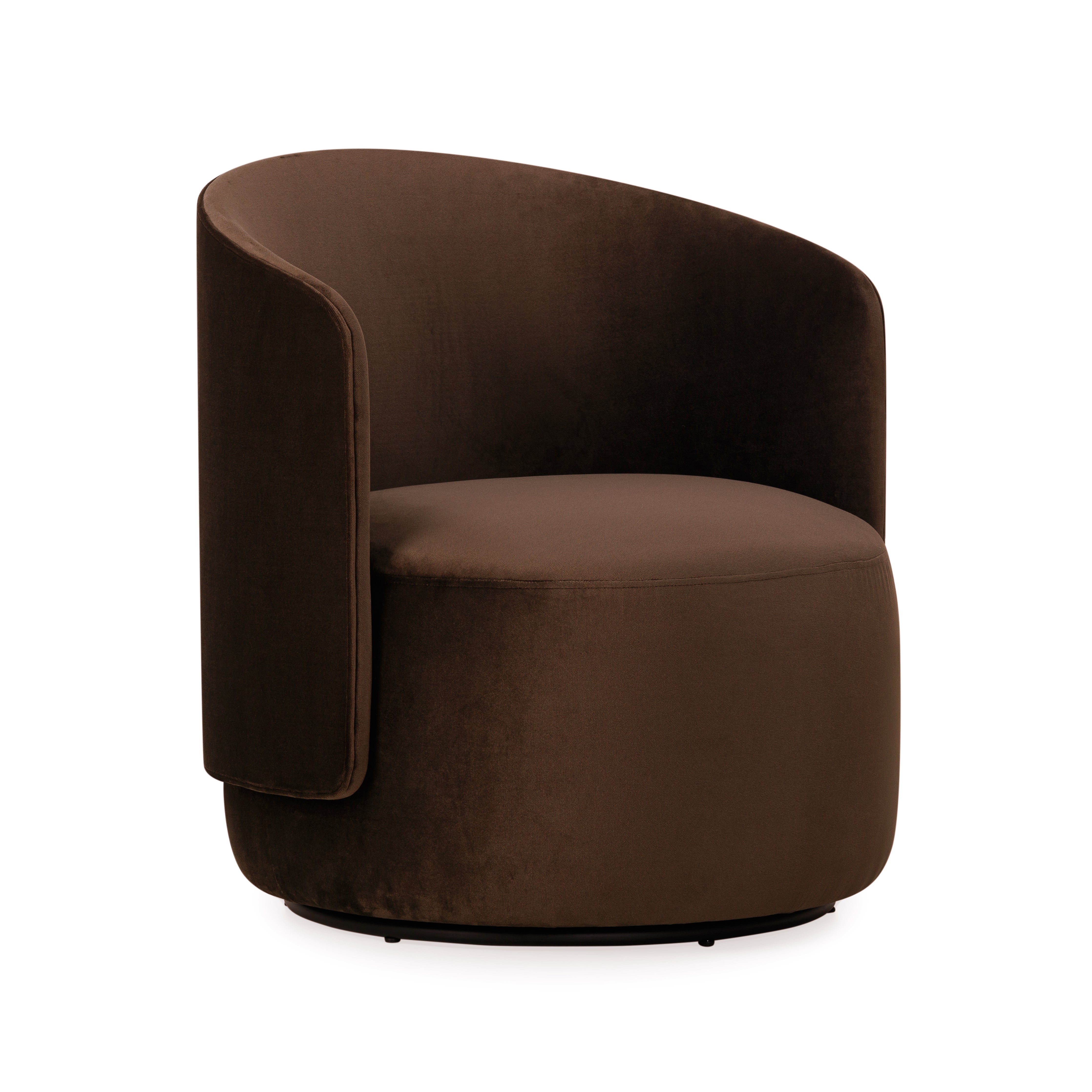 The Estella Swivel Chair - Velvet Chocolate Brown