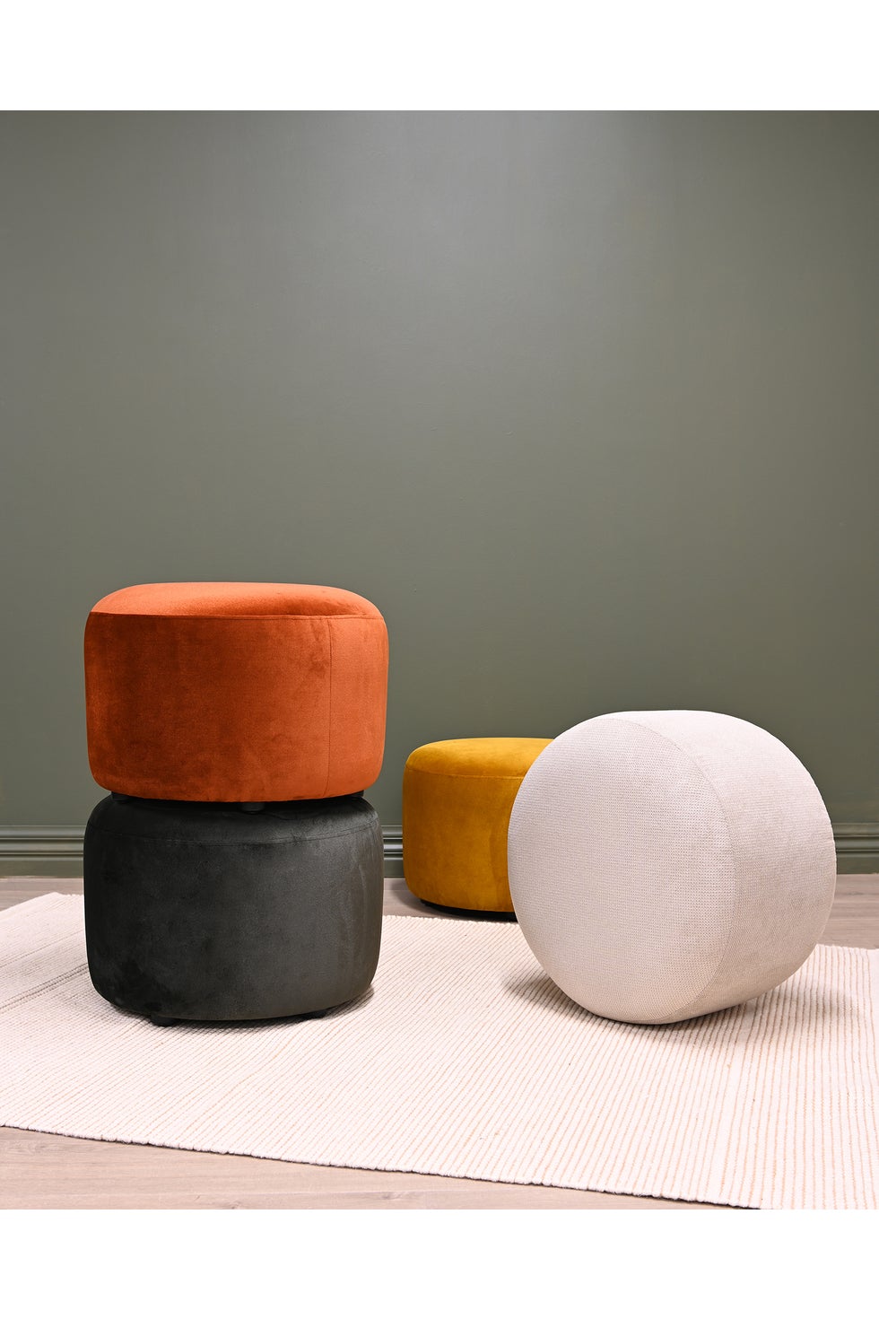 The Estella Ottoman - Velvet Mustard