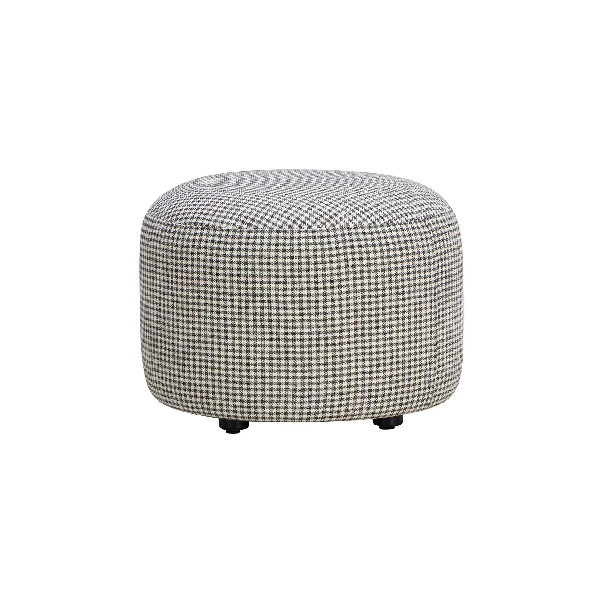 The Estella Ottoman - Houndstooth Black