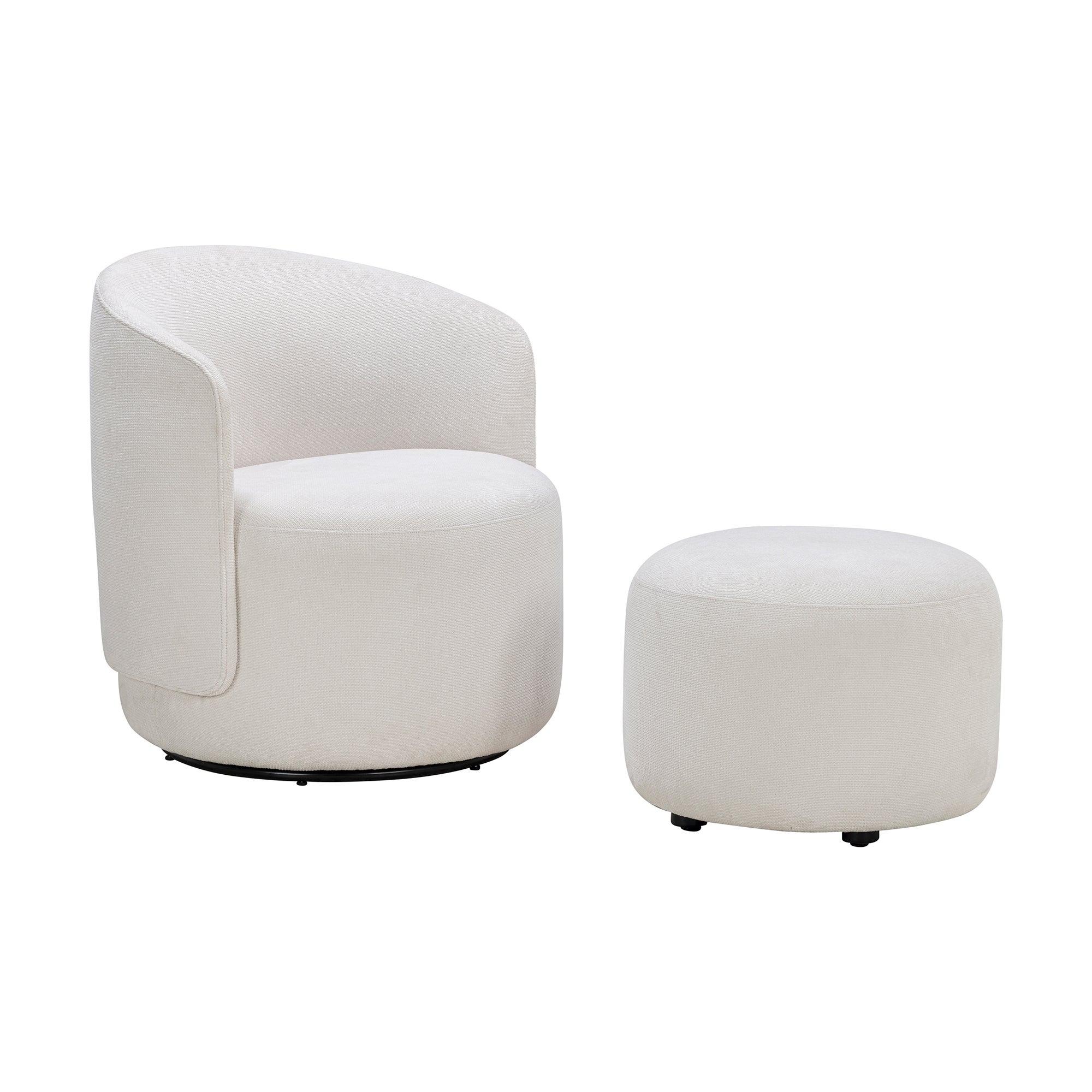 The Estella Ottoman - Soft Textured Ivory