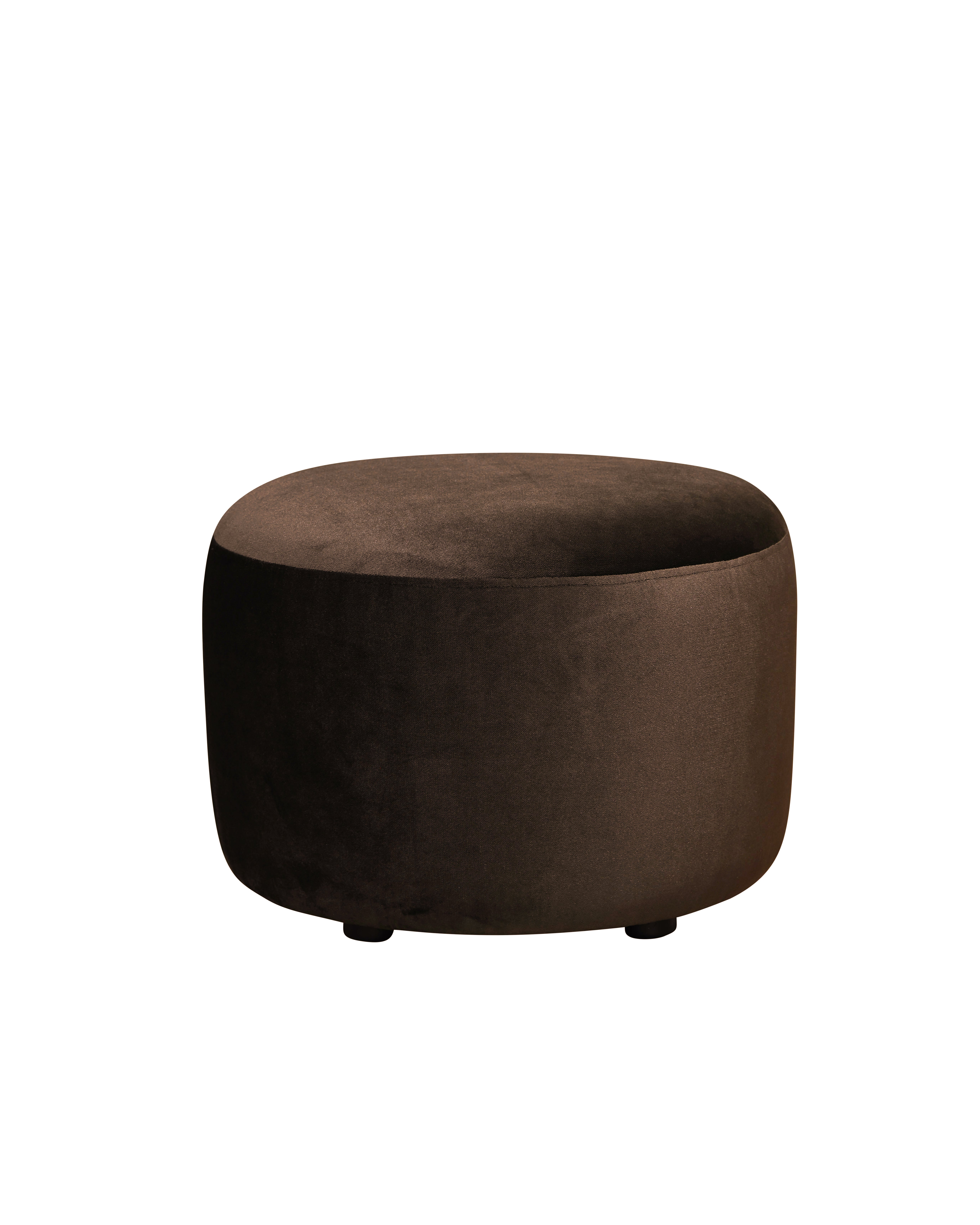 The Estella Ottoman - Velvet Chocolate Brown