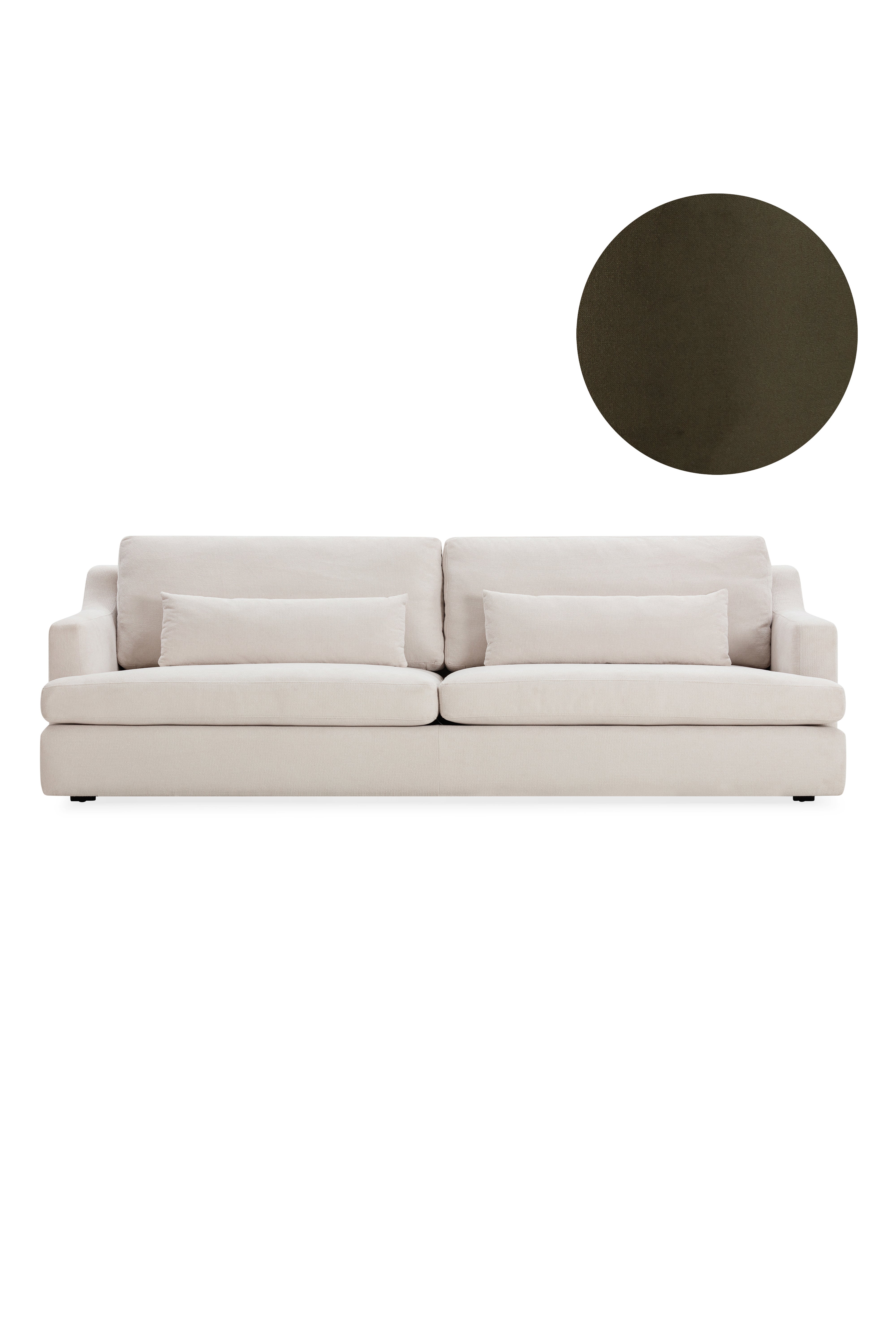 The Rhys 3-Seater Sofa - Velvet Ranger Green