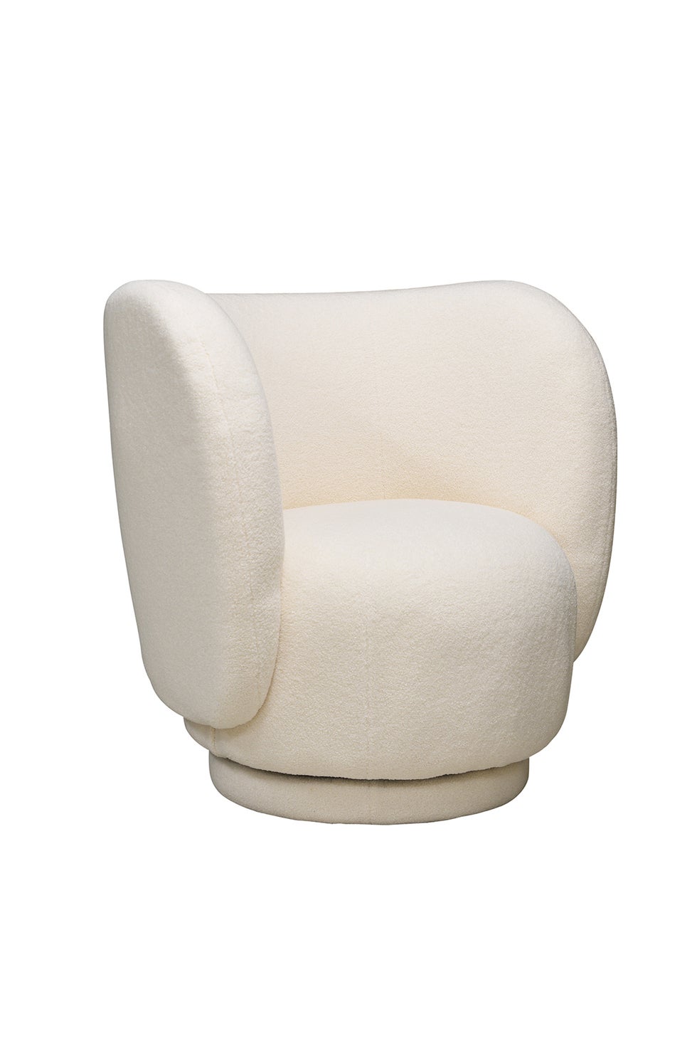 BAXTER Tate Swivel Chair - Faux Shearling Off-White