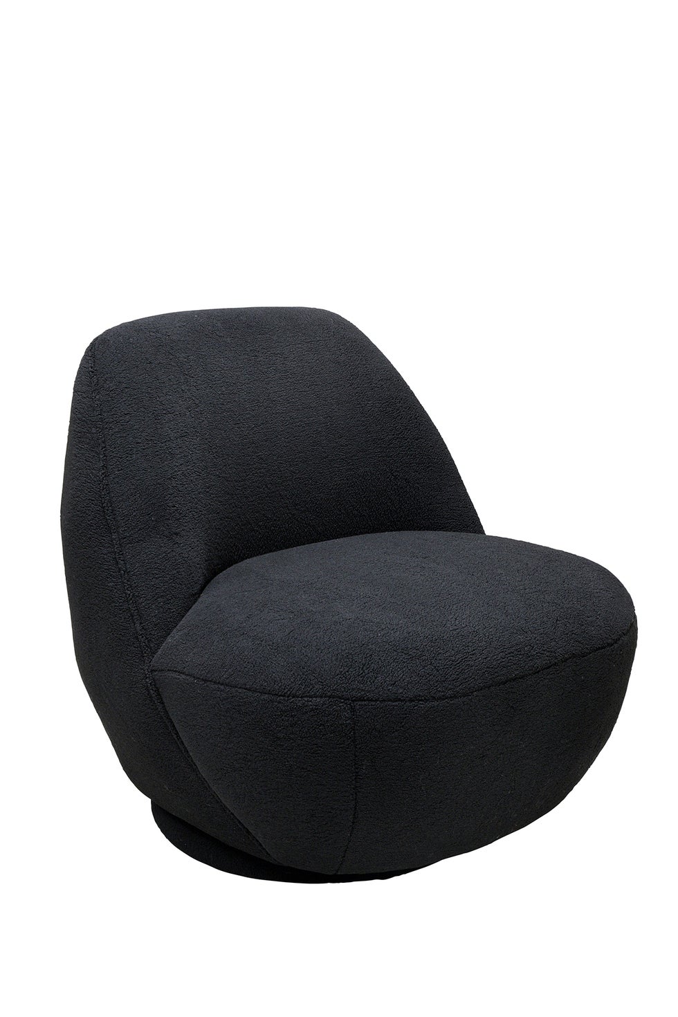 BAXTER Tobias Swivel Chair - Faux Shearling Black