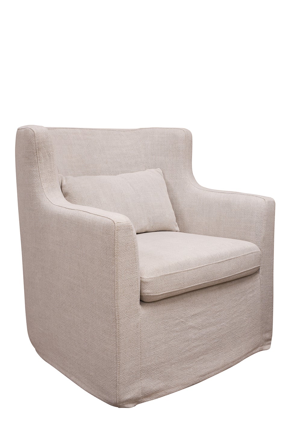 BAXTER Oscar Swivel Chair - Linen-Look Slipcover Taupe*
