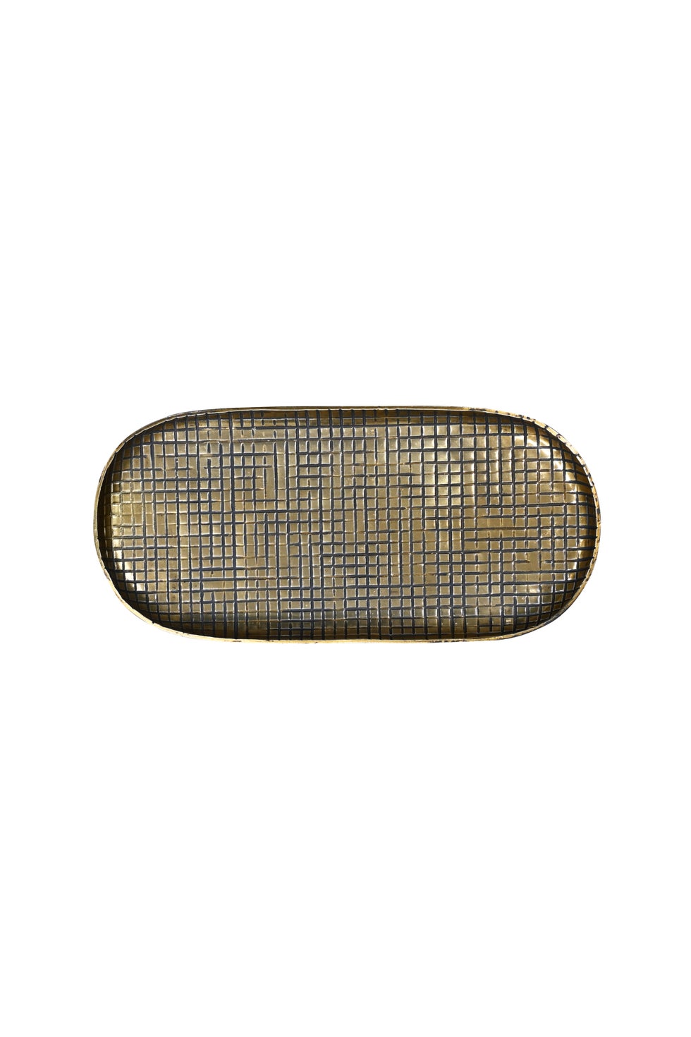 ANKARA Oval Small Tray - Vintage Brass Finish
