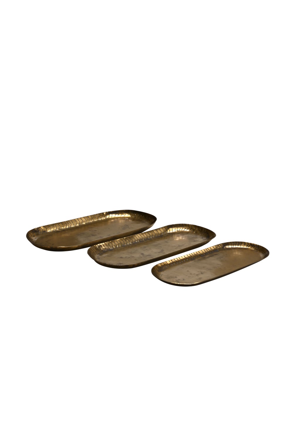 ANKARA Avani Trays S/3 - Vintage Solid Brass