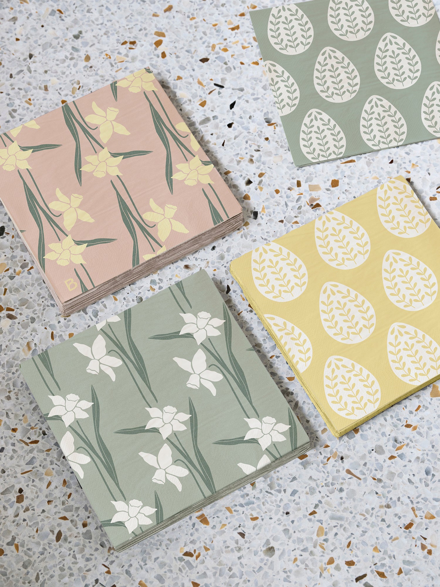 BROSTE Paper Napkin Daffodil - Butter Yellow/Dusty Pink