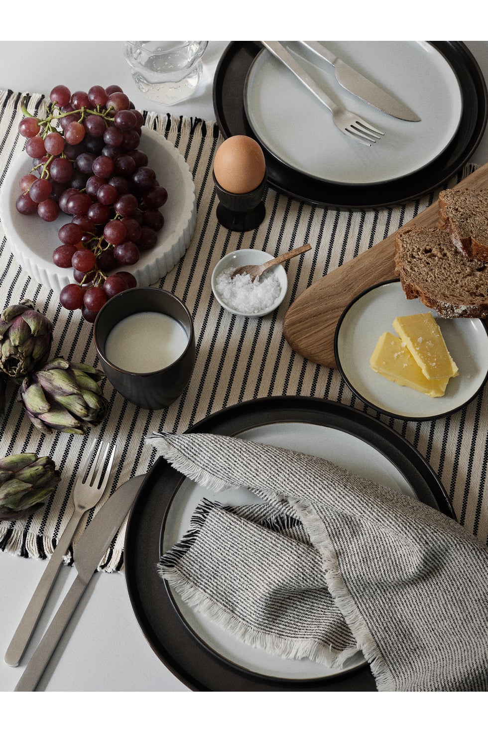 BROSTE Napkin Elouise - Off White/Black