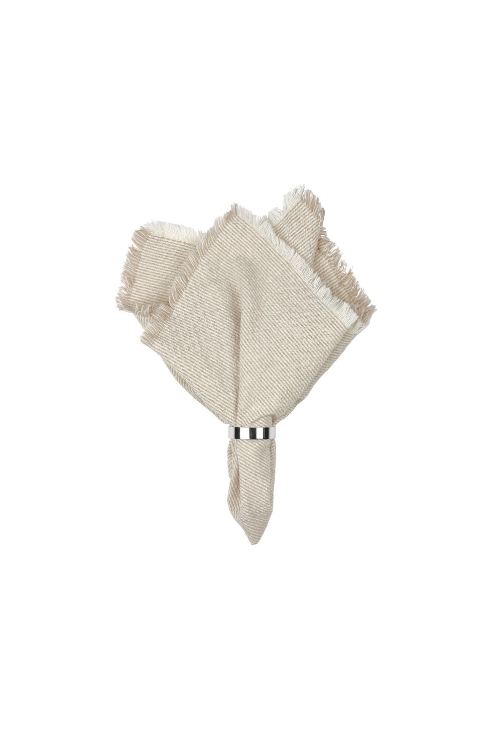 BROSTE Napkin Elouise - Off White/Taupe (Fungi Grey)