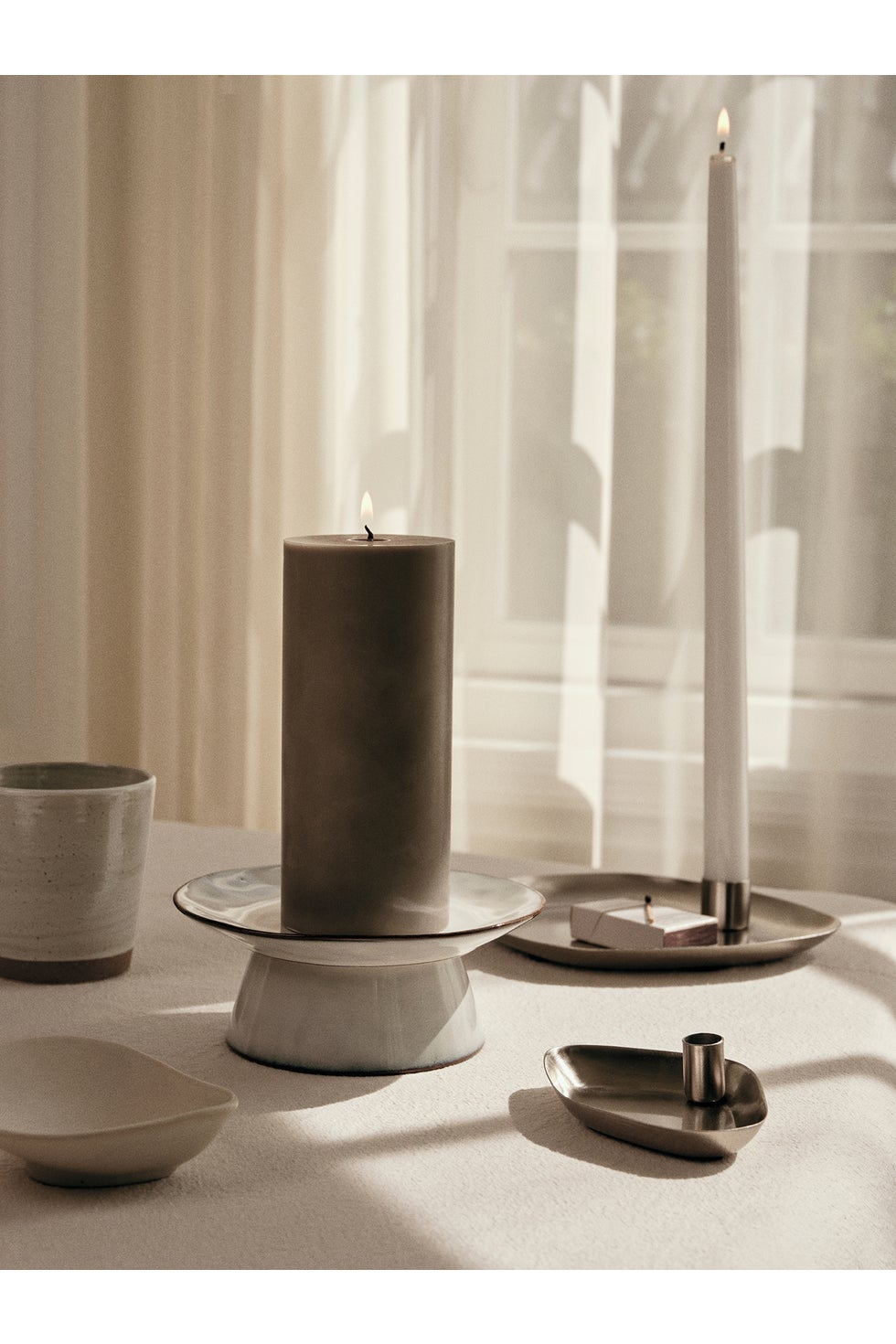 BROSTE Nordic Sand Mini Cake Stand or Candle Holder