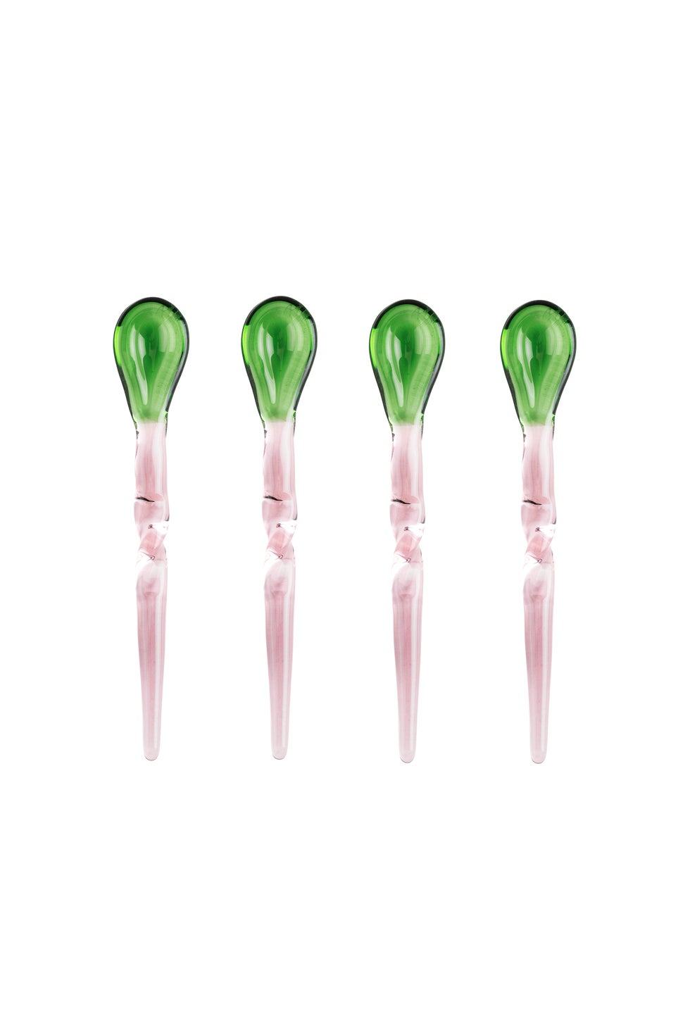 BROSTE Cutlery Swirly Teaspoon S/4 Pink/Green*