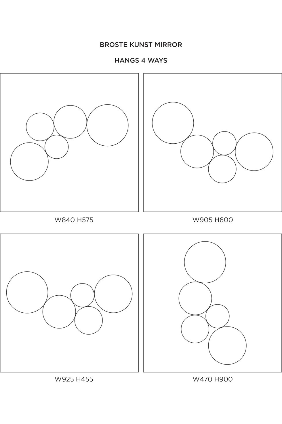 BROSTE Mirror Kunst Black