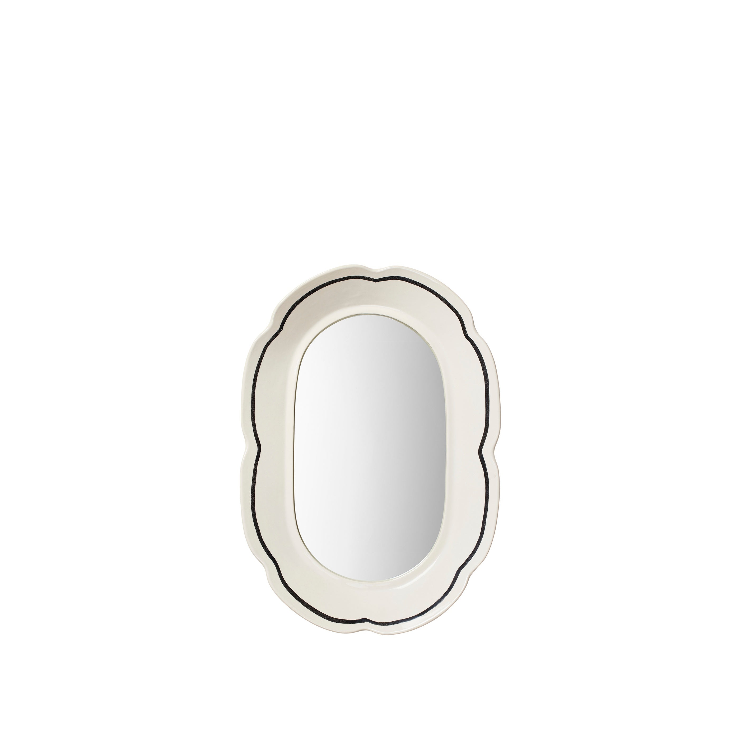 BROSTE Mirror Hilma Oval - Off-White/Black*