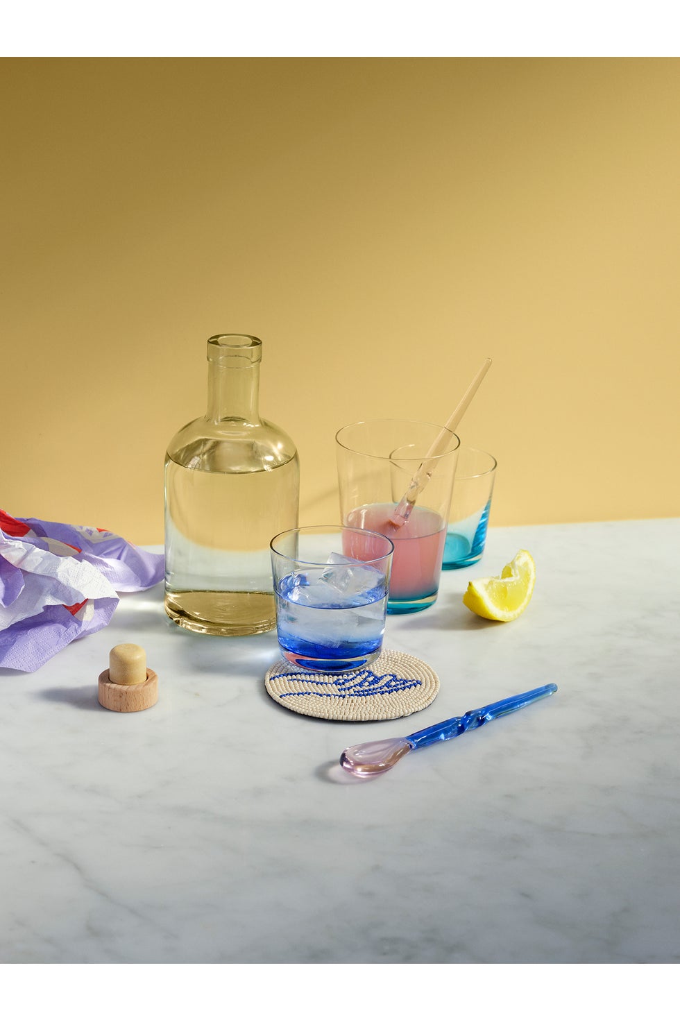 BROSTE Hue Tumbler Small Clear/Blue