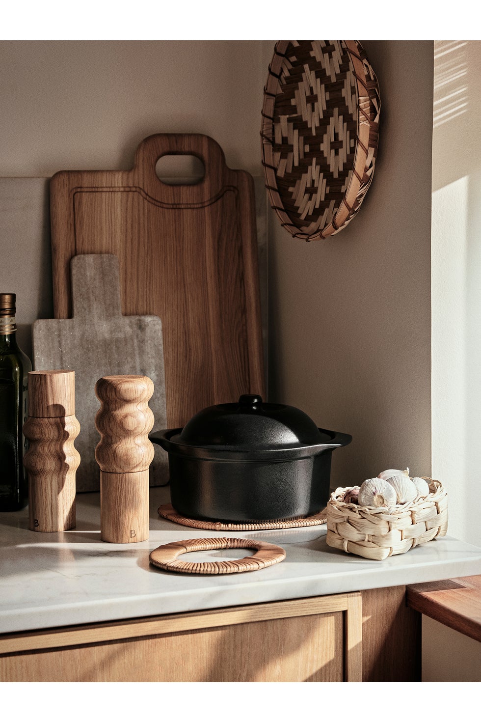 BROSTE Salt/Pepper Grinder Edgar Three Ring - Natural