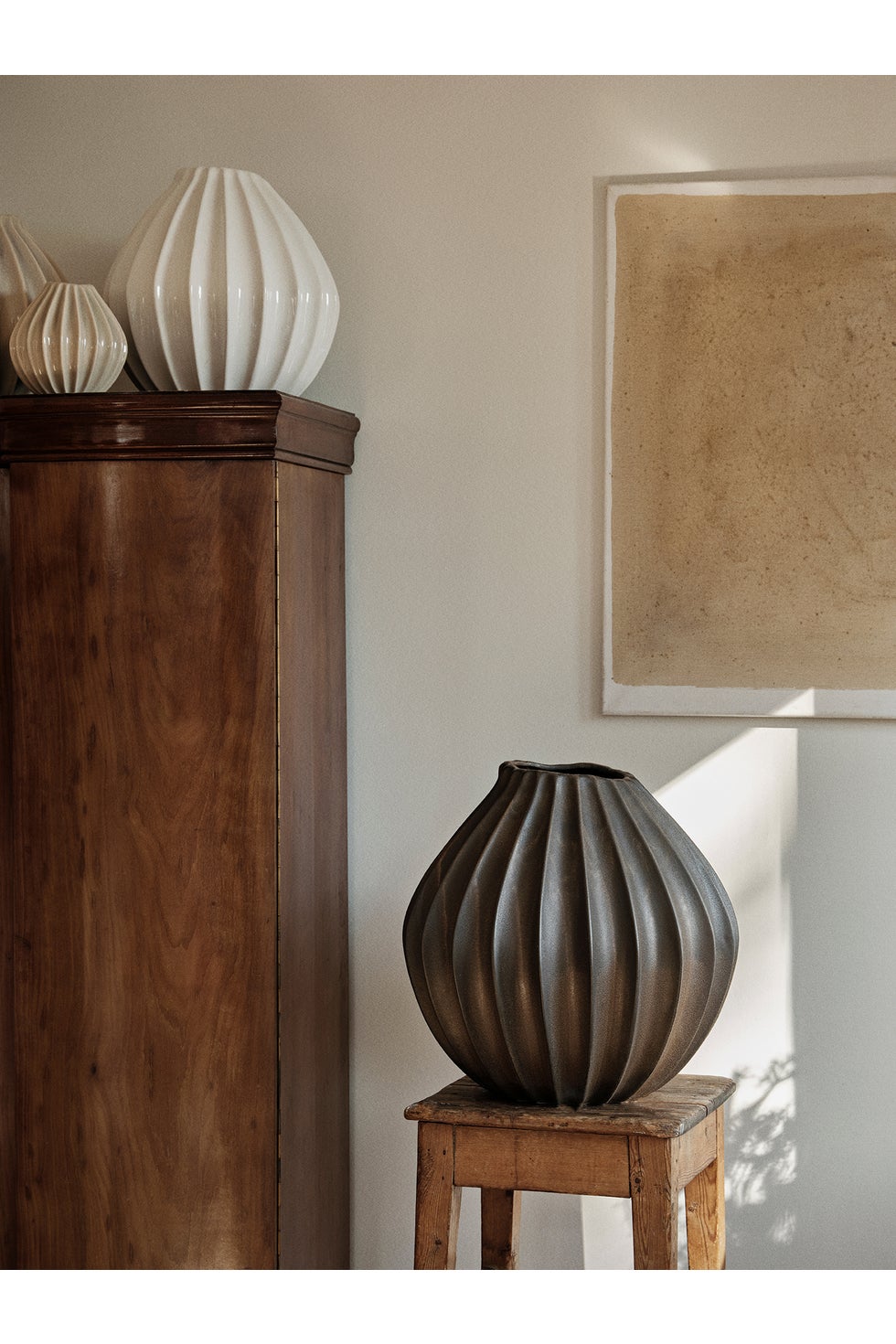 BROSTE Vase Wide XLarge - Antique Brown