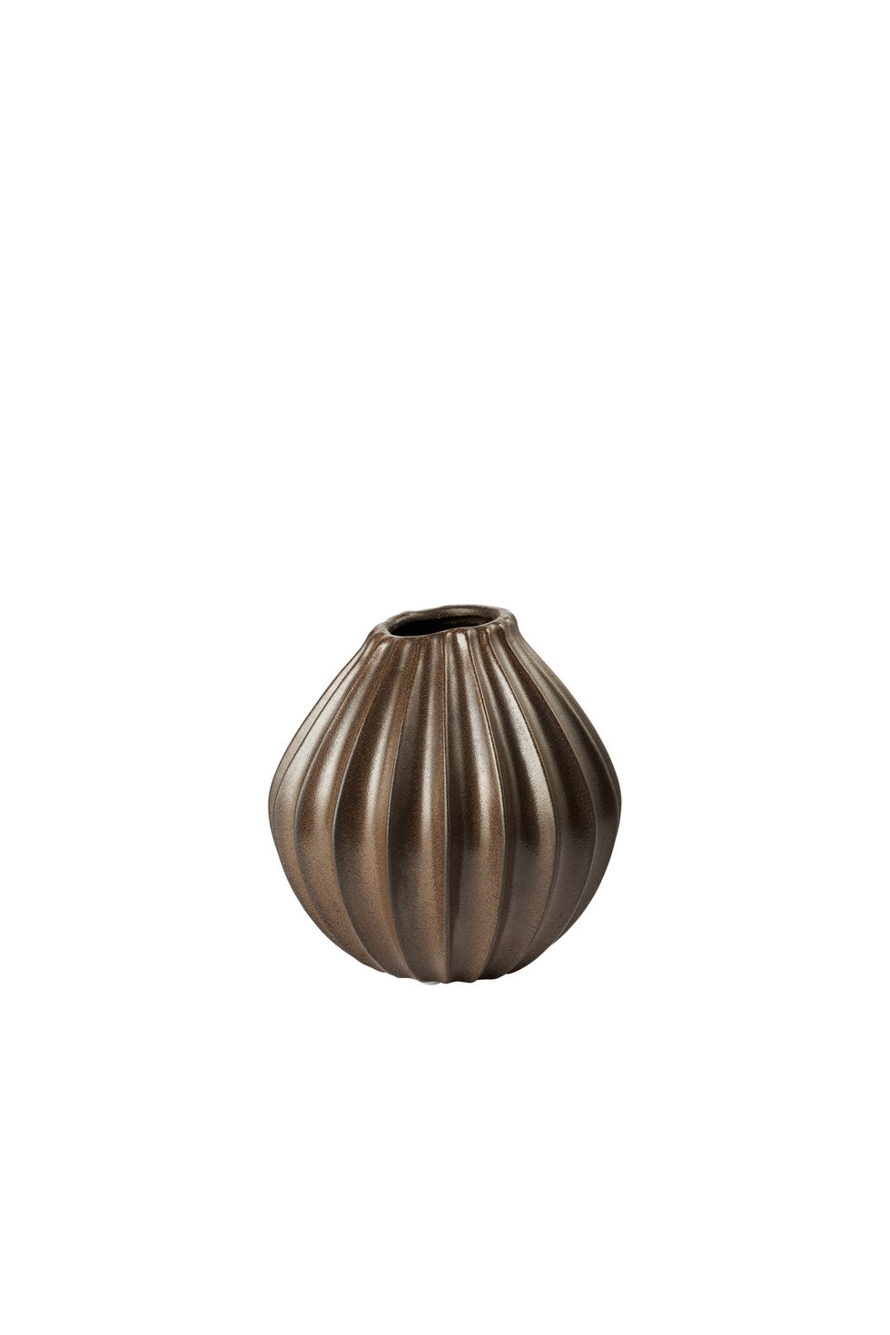 BROSTE Vase Wide Medium - Antique Brown