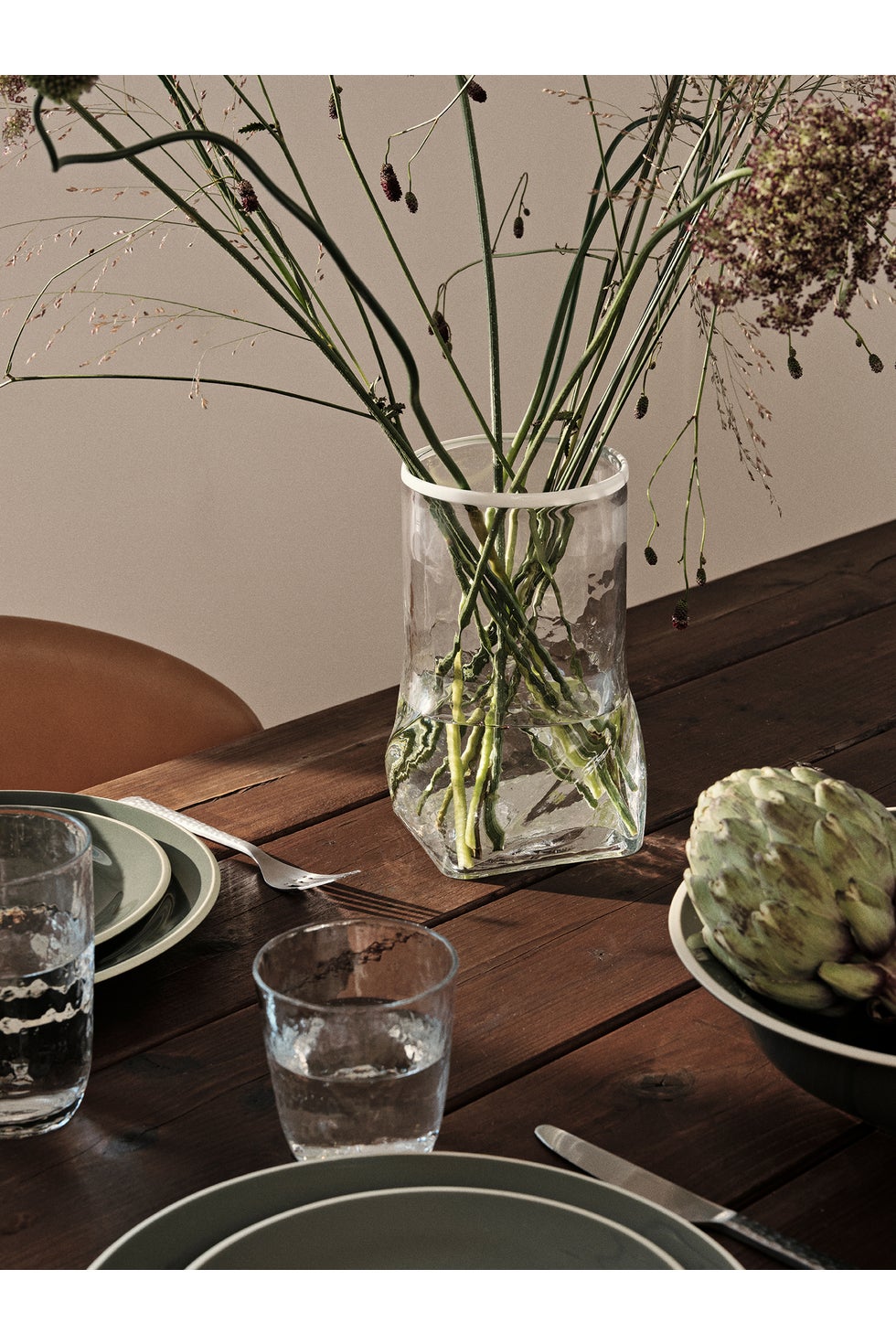 BROSTE Vase Ellen - Clear/White