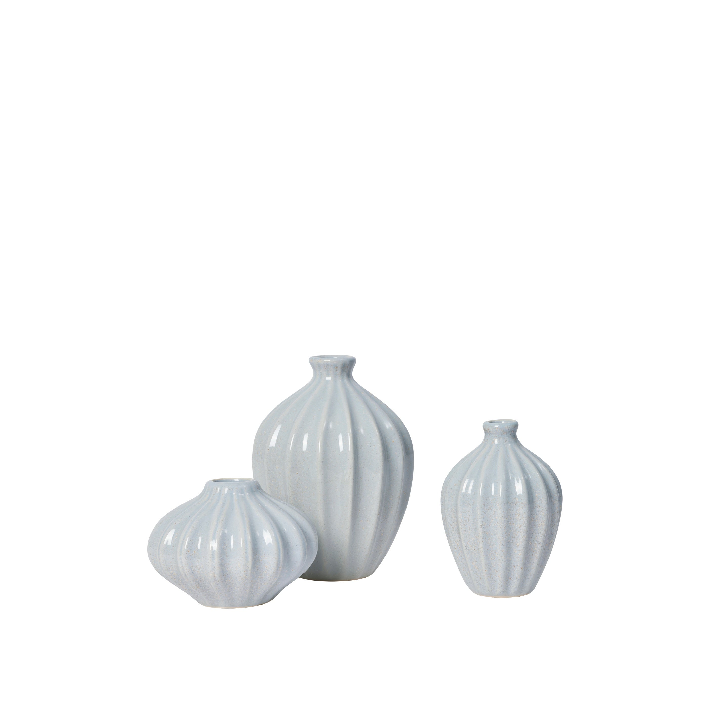 BROSTE Vase Amalie S/3 - Glossy Light Blue