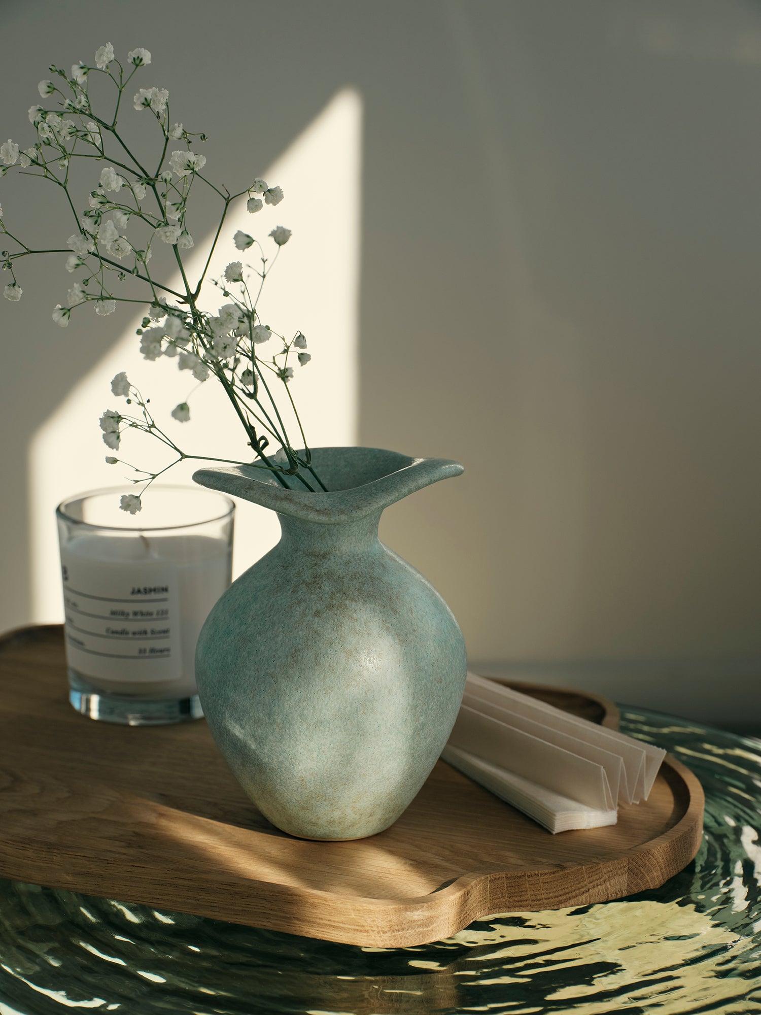 BROSTE Vase Florentina XS - Glossy Sage Green