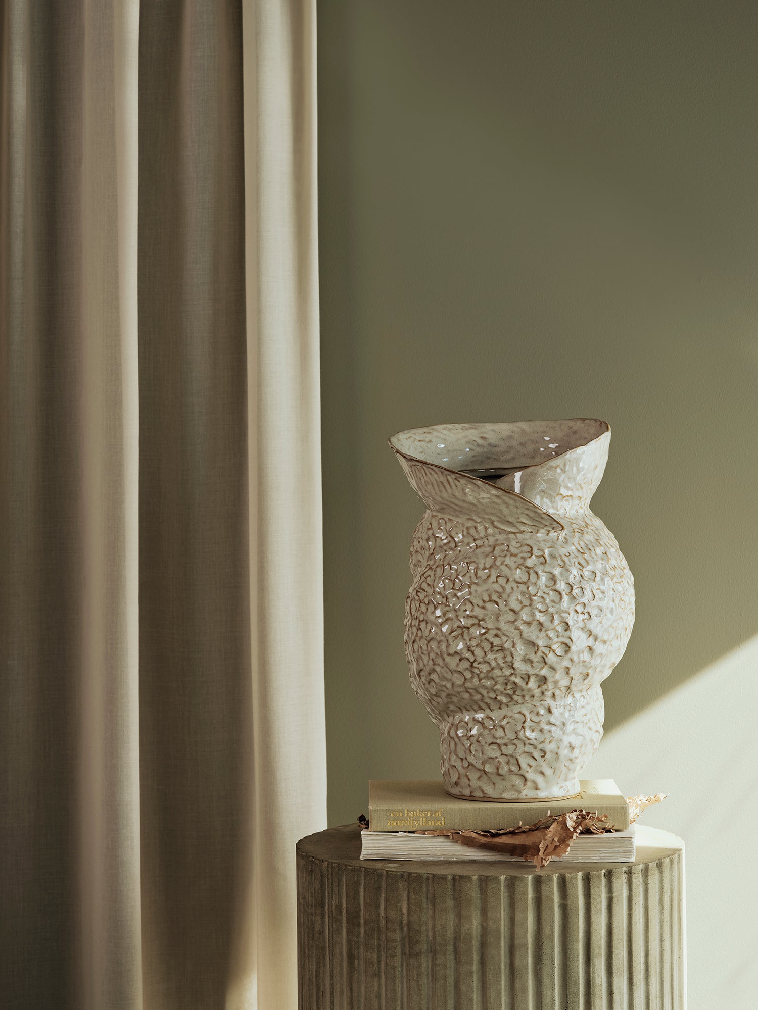BROSTE Vase Shelley - White Cream