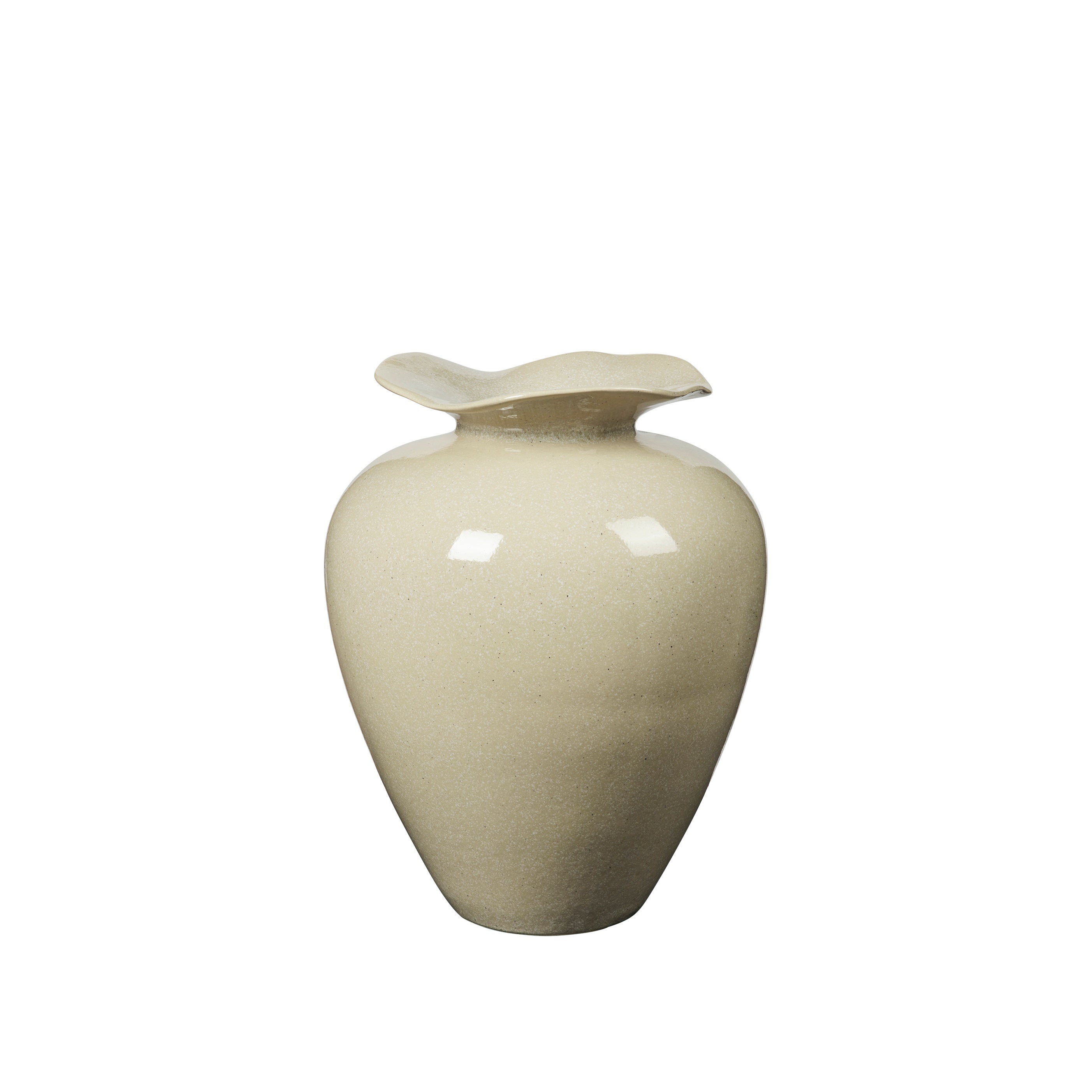 BROSTE Vase Florentina L - Glossy Beige