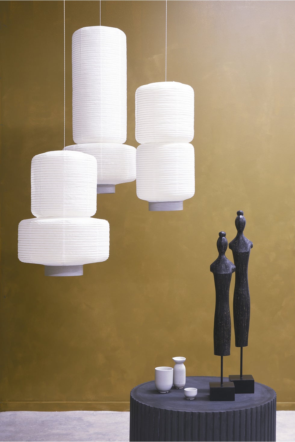 BROSTE Lighting William Rice Paper Short Shade - White