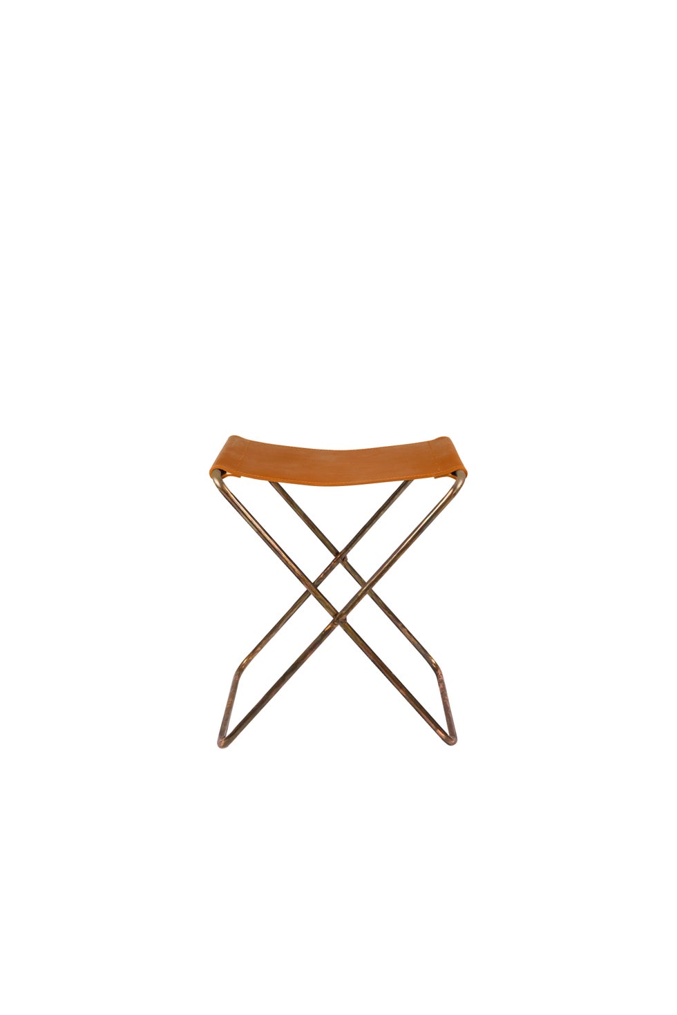 BROSTE Nola Leather Stool - Antique Copper