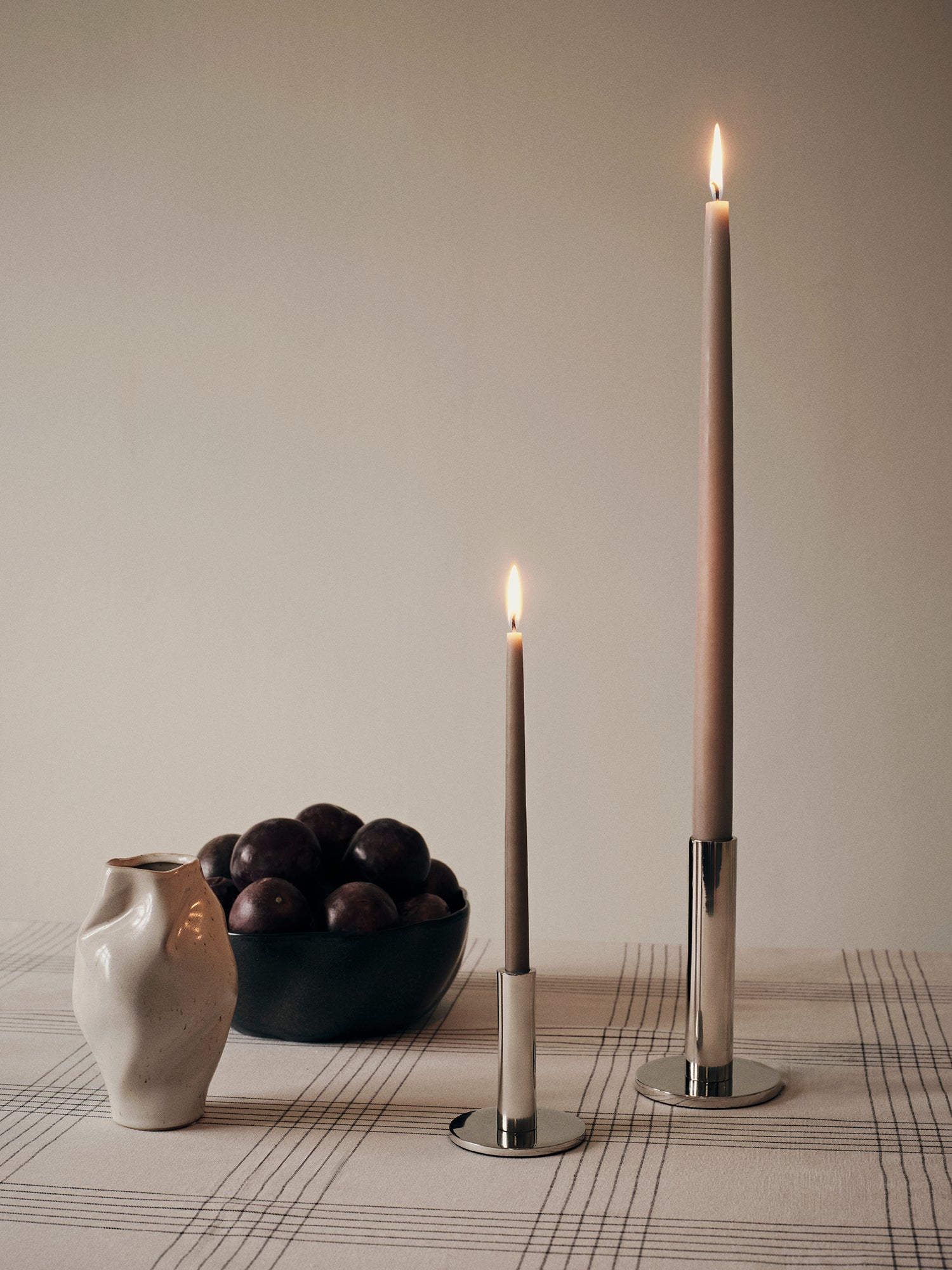 BROSTE Candleholder Maro Short - Silver Finish