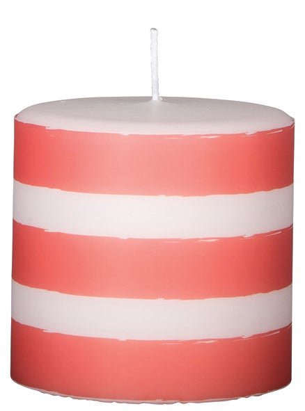 BROSTE Candle Pillar H100 - Rose Stripe OR Plain White