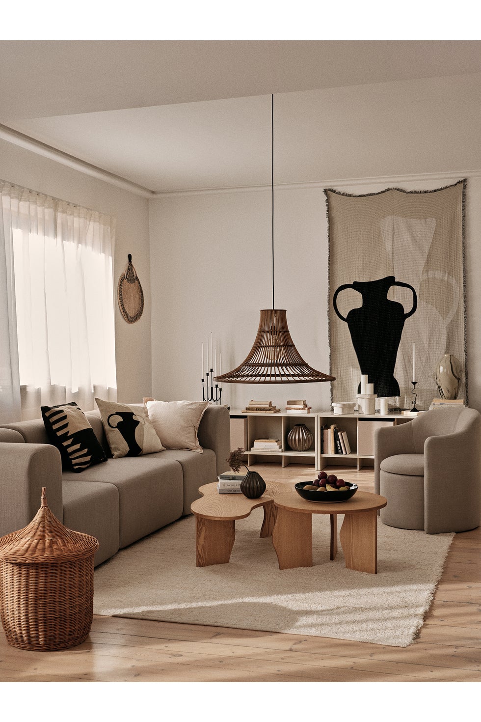 BROSTE Throw Eva - Beige/Black 130*180