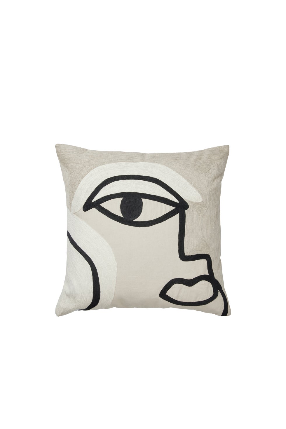 BROSTE Cushion Cover Manon - Black/Castle Beige 50*50*