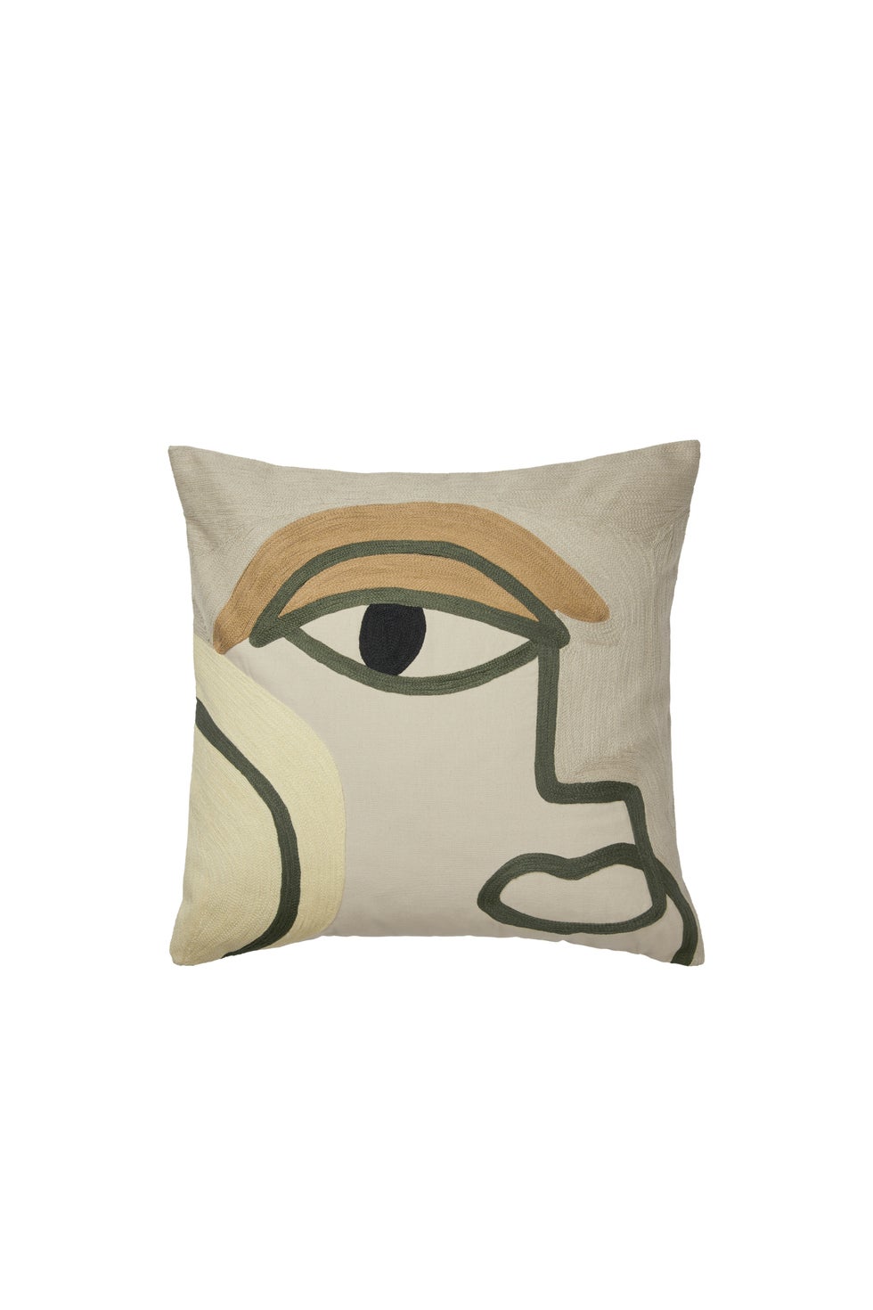 BROSTE Cushion Cover Manon - Sand/Grape Leaf Green 50*50*