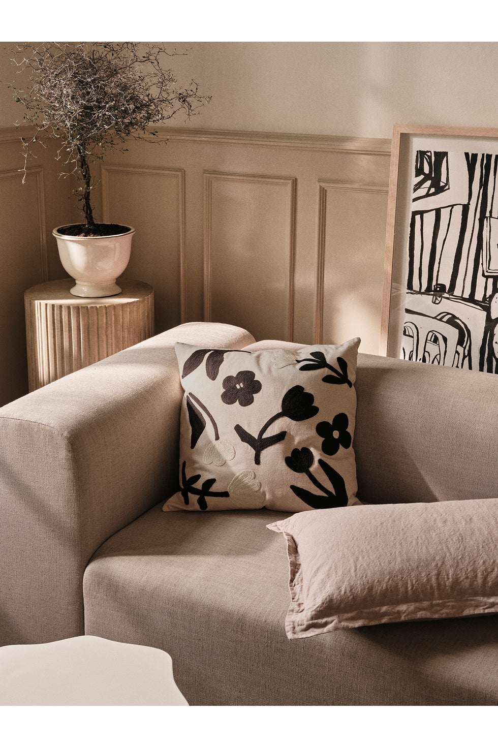 BROSTE Cushion Cover Rosita - Black/Natural 50*50*