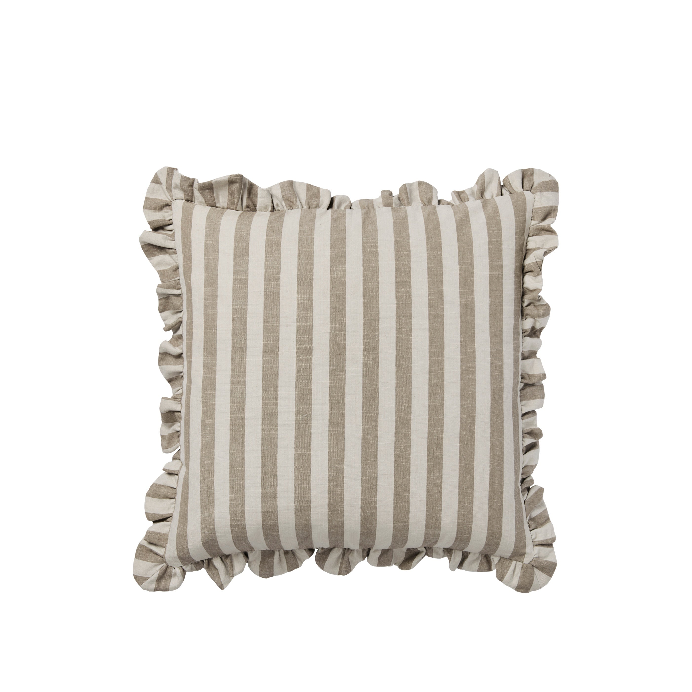 BROSTE Cushion Cover Ina - Brown Kelp/Castle Beige 50*50