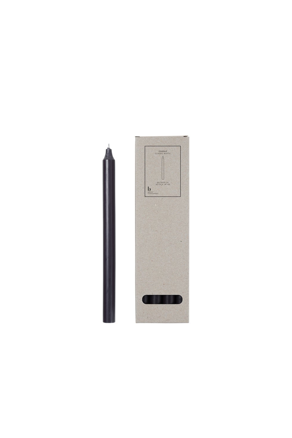 BROSTE Candle Taper S/8 H290 - Dark Grey (Northern Dusk)