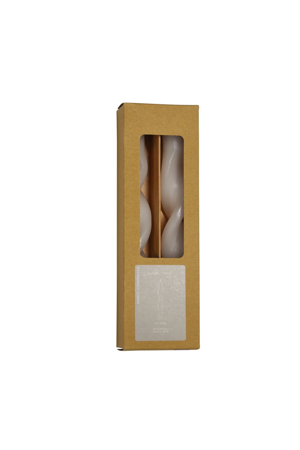 BROSTE Candle Twist Giftboxed S/2 - Pure White