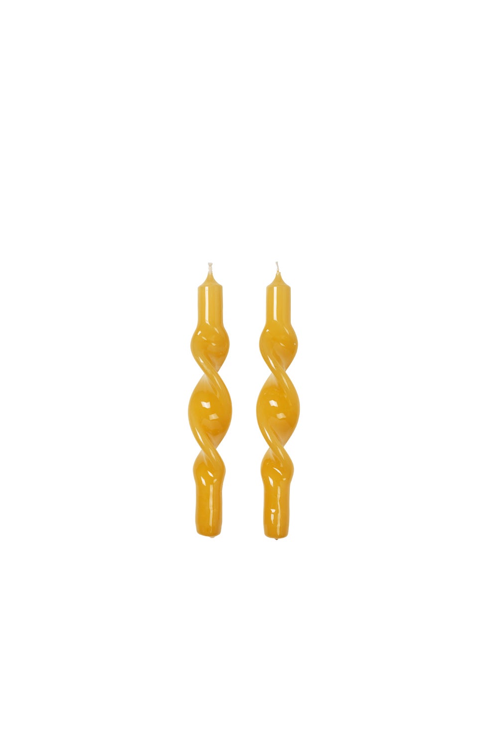 BROSTE Candle Twist Giftboxed S/2 - Glossy Golden Yellow