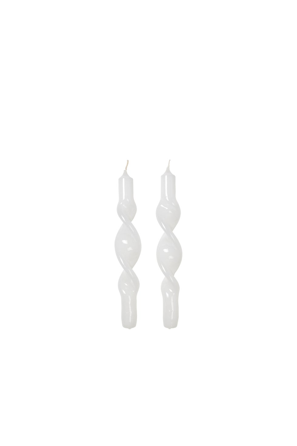 BROSTE Candle Twist Giftboxed S/2 - Glossy Pure White